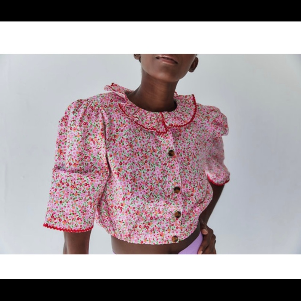 TACH Clothing NWT $150 Bernarda Top Blouse Shirt Handmade
